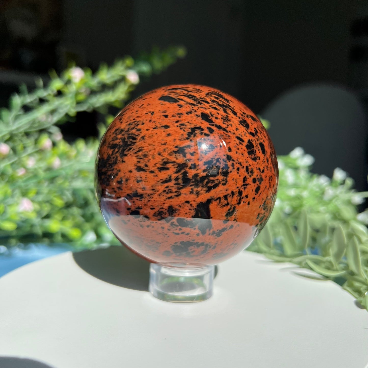 Mahogany Obsidian Red Obsidian Sphere Diameter approximately 2.75" (69 mm) Weight: 430 g (15.15 oz)