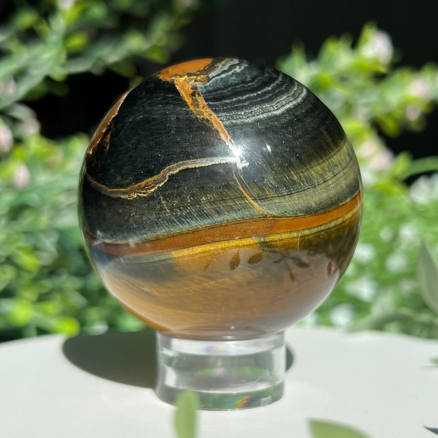 Tiger Eye Sphere Diameter approximately 2.14" (54 mm) Weight: 229 g (8.1 oz)