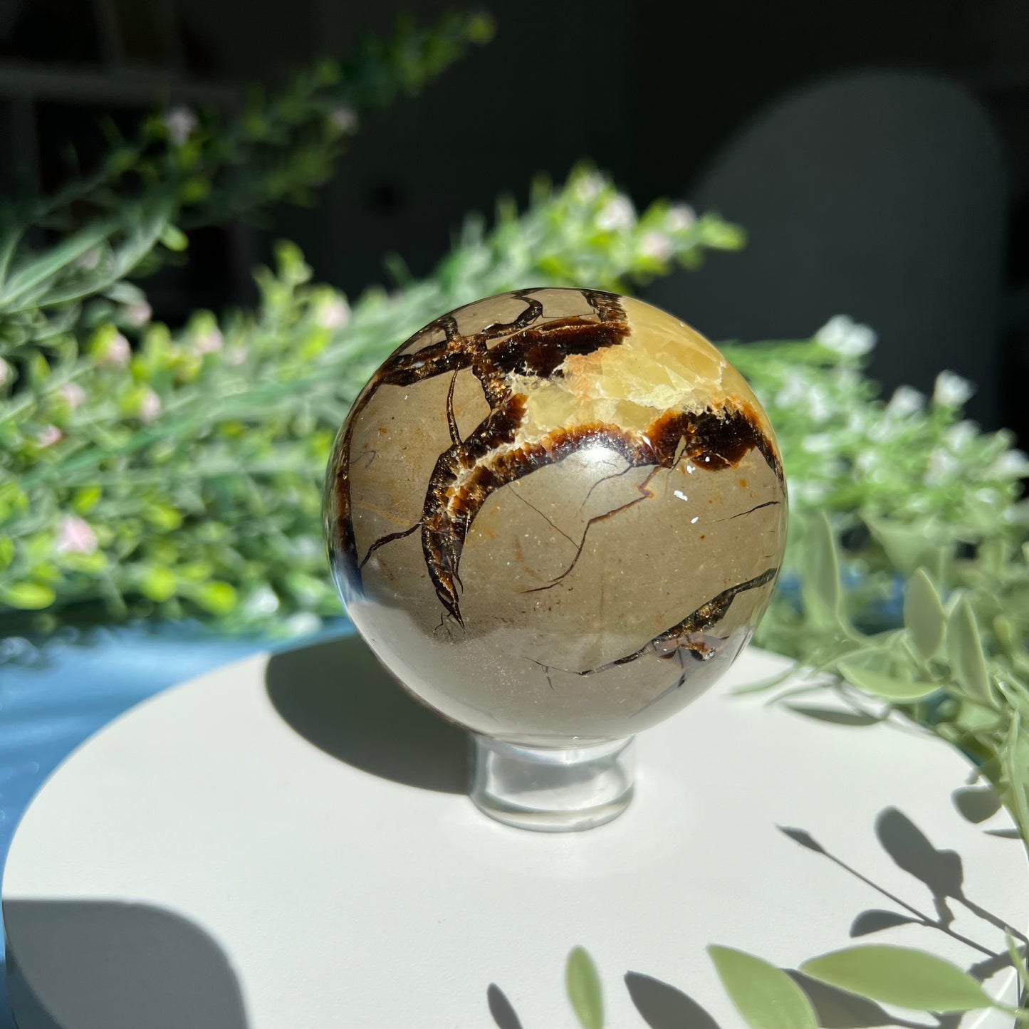 Septarian Sphere Diameter approximately 2.56" (65 mm) Weight: 381 g (13.45 oz)