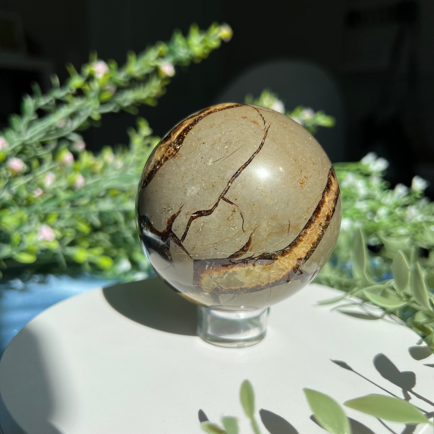 Septarian Sphere Diameter approximately 2.7" (68 mm) Weight: 477 g (16.85 oz)