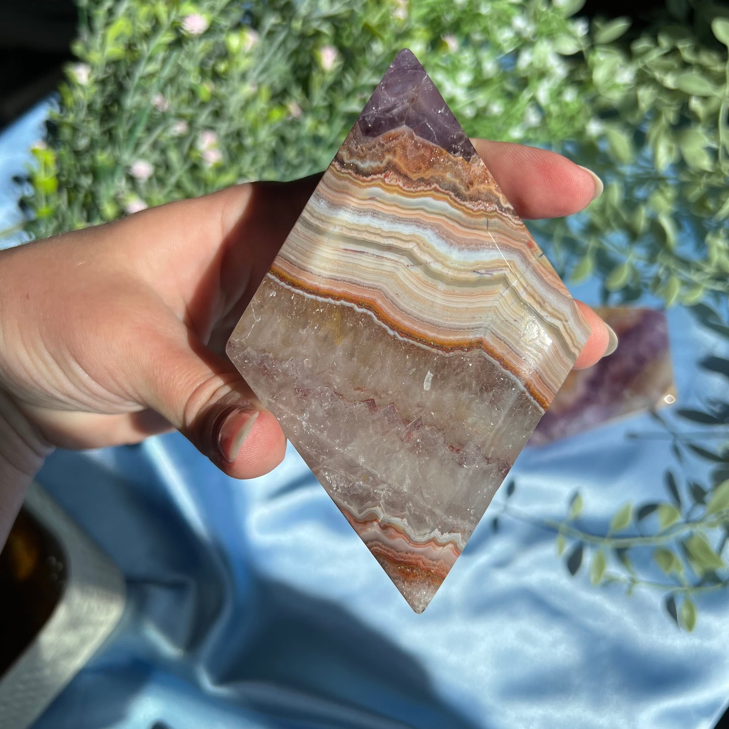 Dream Amethyst with Agate Rhombus