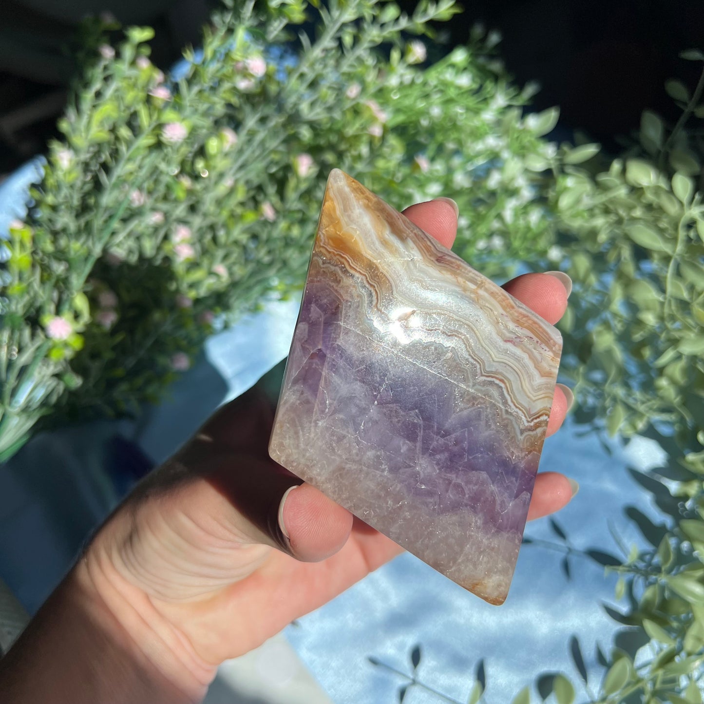 Dream Amethyst with Agate Rhombus