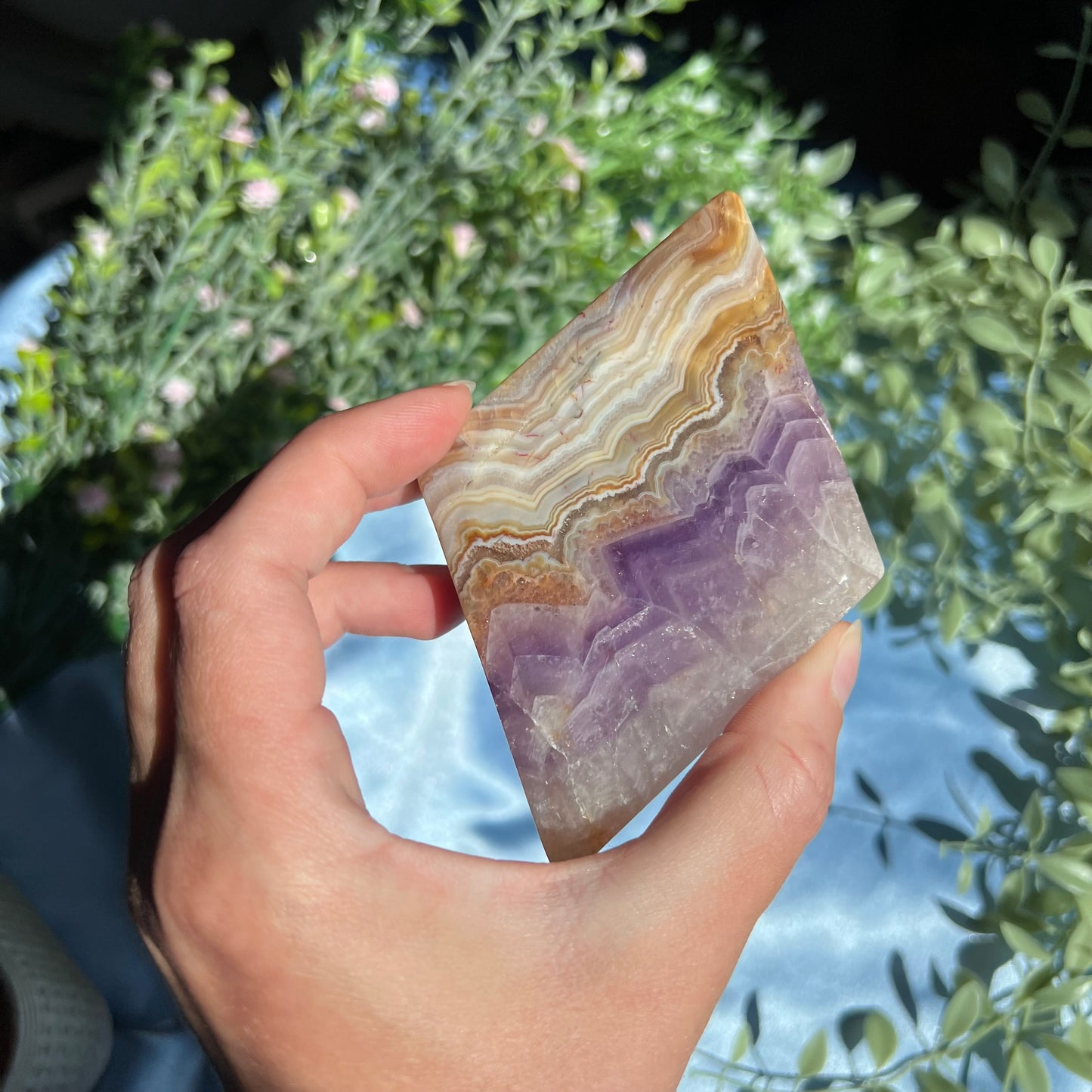 Dream Amethyst with Agate Rhombus