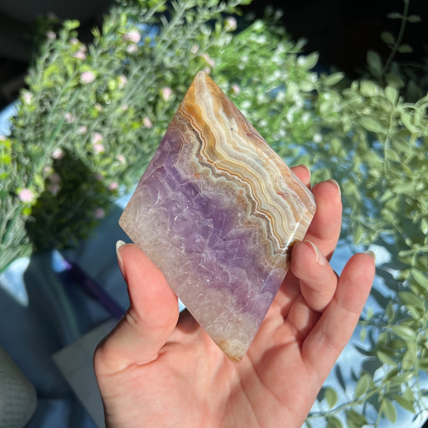 Dream Amethyst with Agate Rhombus