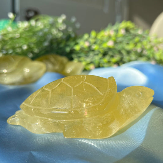 Citrine Heat Treated Sea Turtle Carving