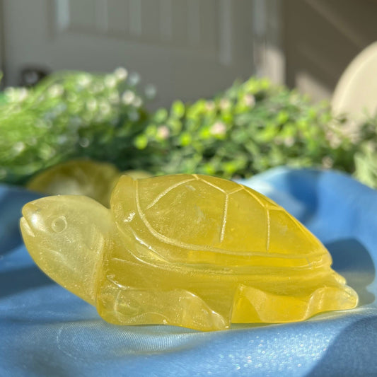 Citrine Heat Treated Sea Turtle Carving