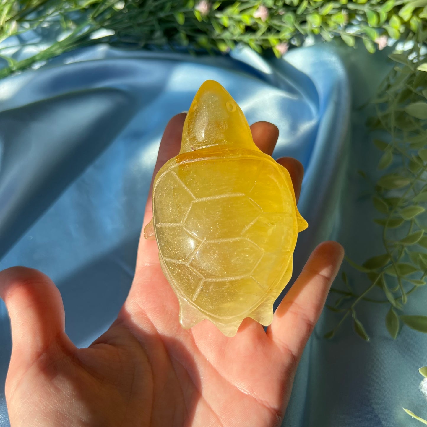 Citrine Heat Treated Sea Turtle Carving