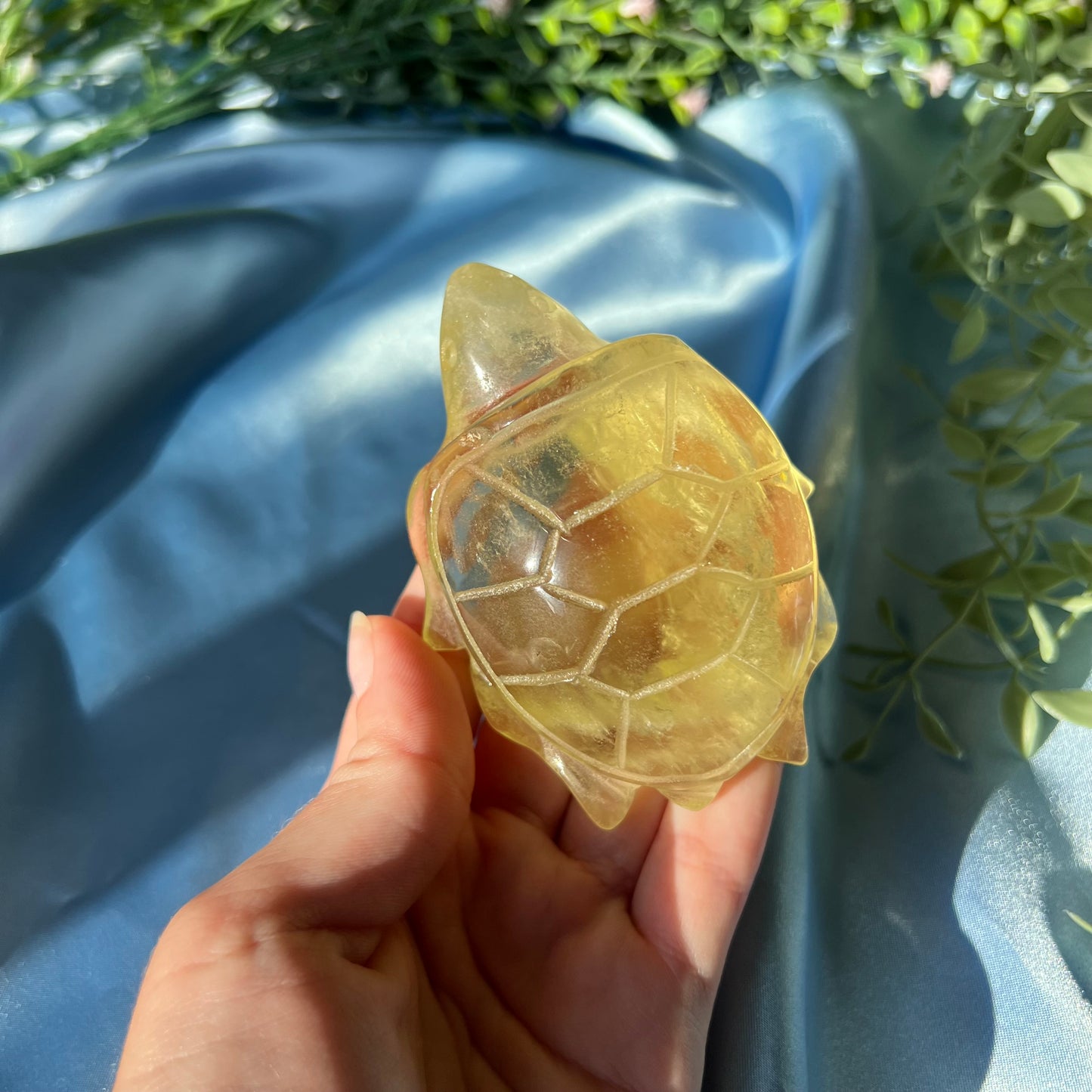 Citrine Heat Treated Sea Turtle Carving