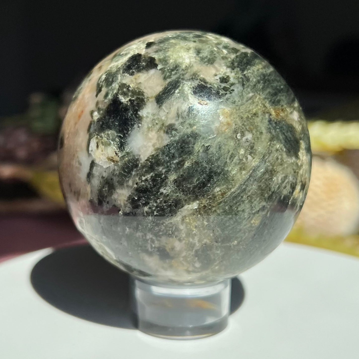 Seraphinite Sphere from Russian Federation Diameter approximately 2.43" (61 mm)