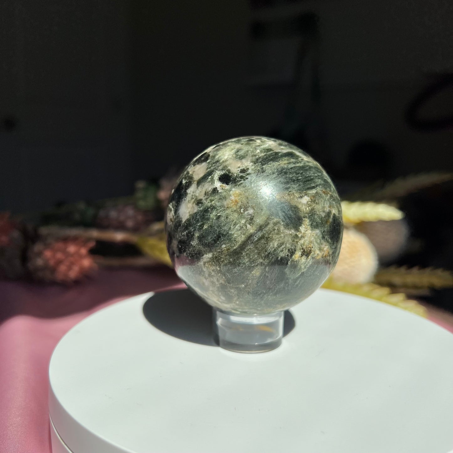 Seraphinite Sphere from Russian Federation Diameter approximately 2.43" (61 mm)