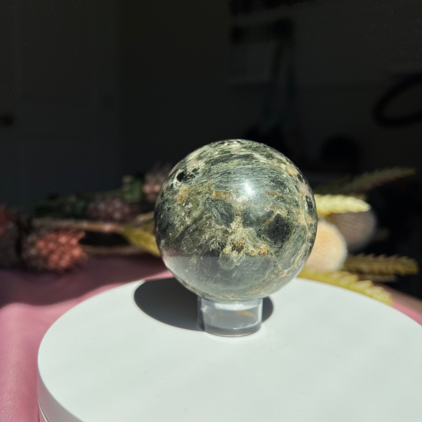 Seraphinite Sphere from Russian Federation Diameter approximately 2.43" (61 mm)