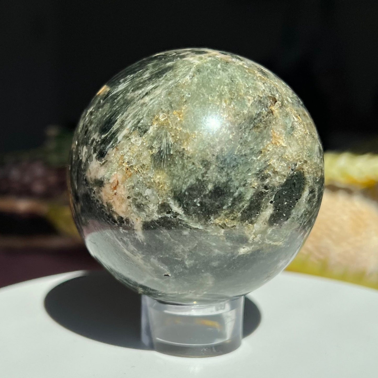 Seraphinite Sphere from Russian Federation Diameter approximately 2.44" (61 mm)