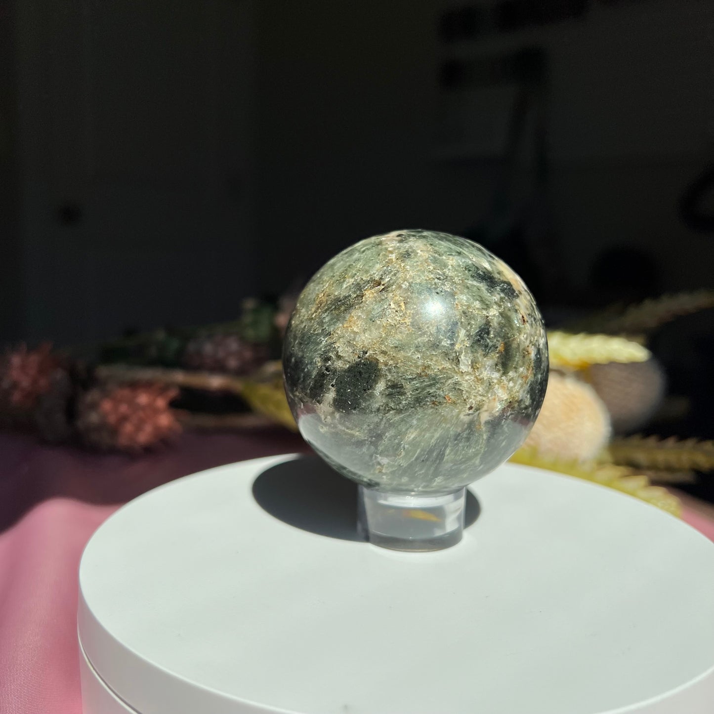 Seraphinite Sphere from Russian Federation Diameter approximately 2.44" (61 mm)