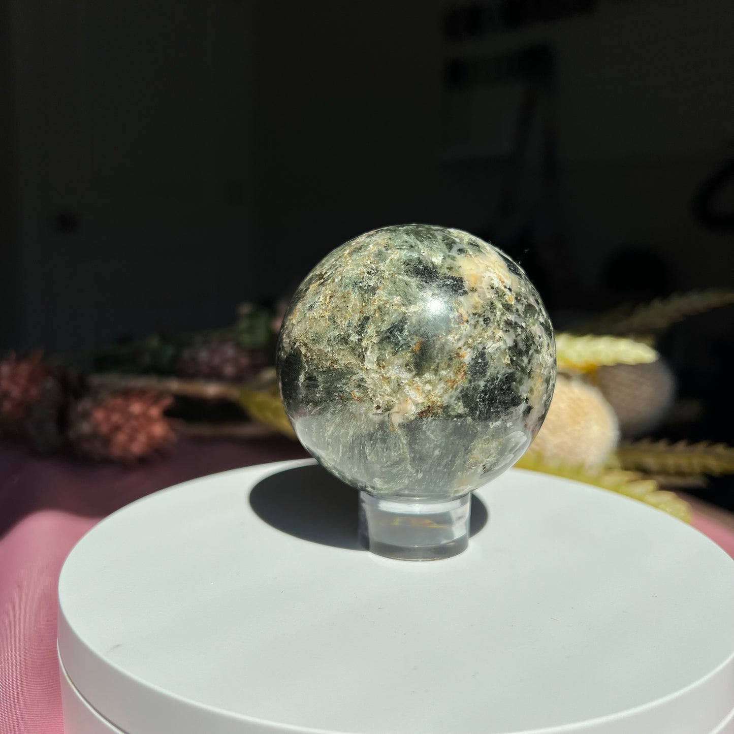 Seraphinite Sphere from Russian Federation Diameter approximately 2.44" (61 mm)