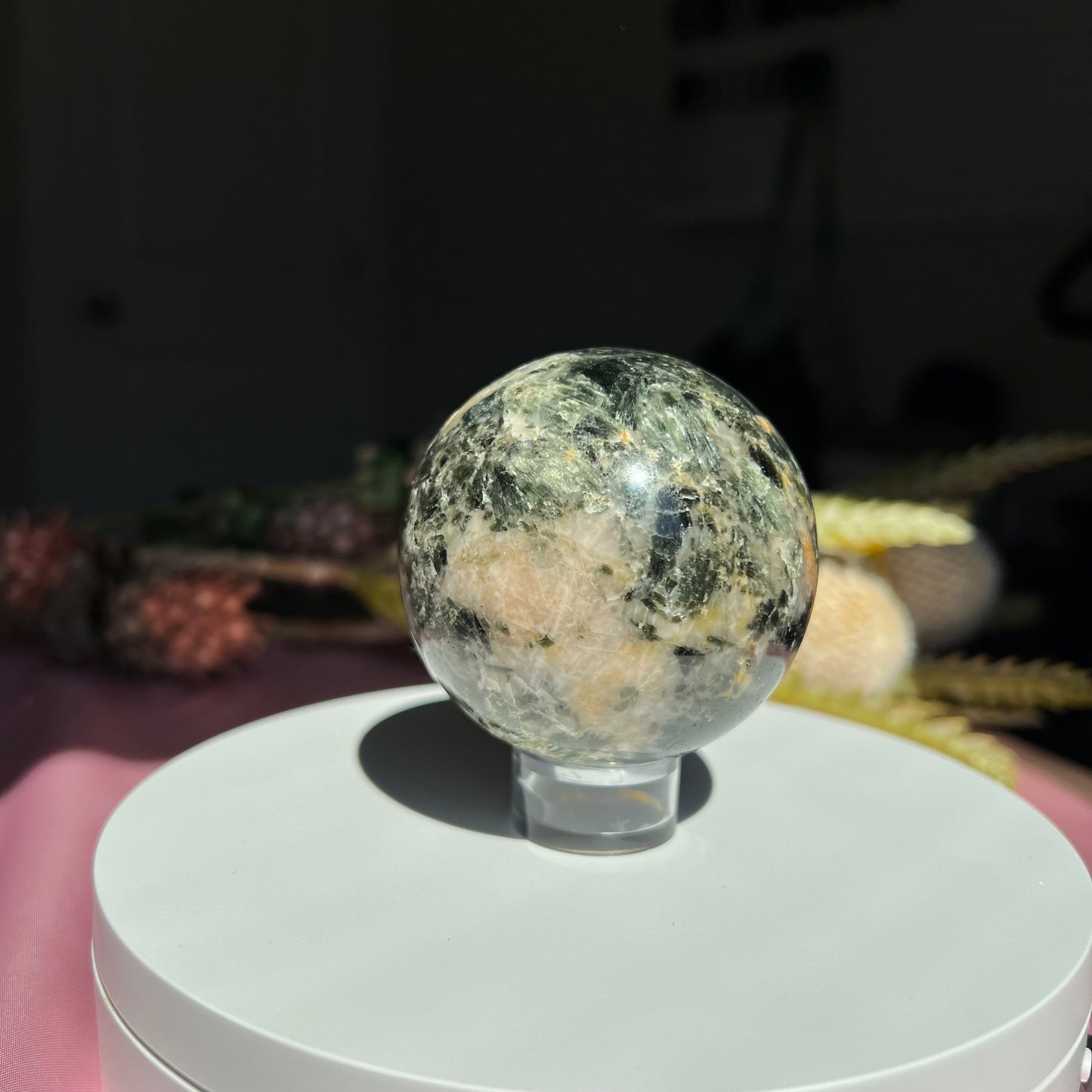 Seraphinite Sphere from Russian Federation Diameter approximately 2.44" (61 mm)