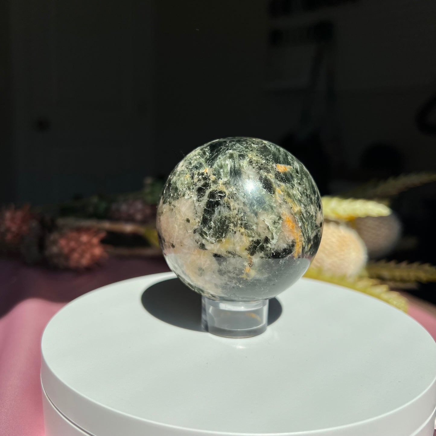 Seraphinite Sphere from Russian Federation Diameter approximately 2.44" (61 mm)