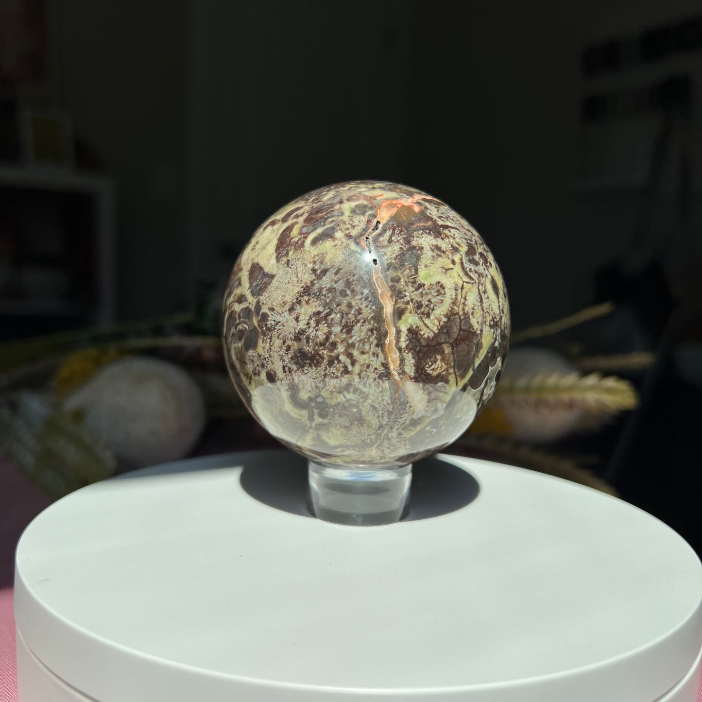 Money Agate Sphere Diameter approximately 2.68" (68 mm)