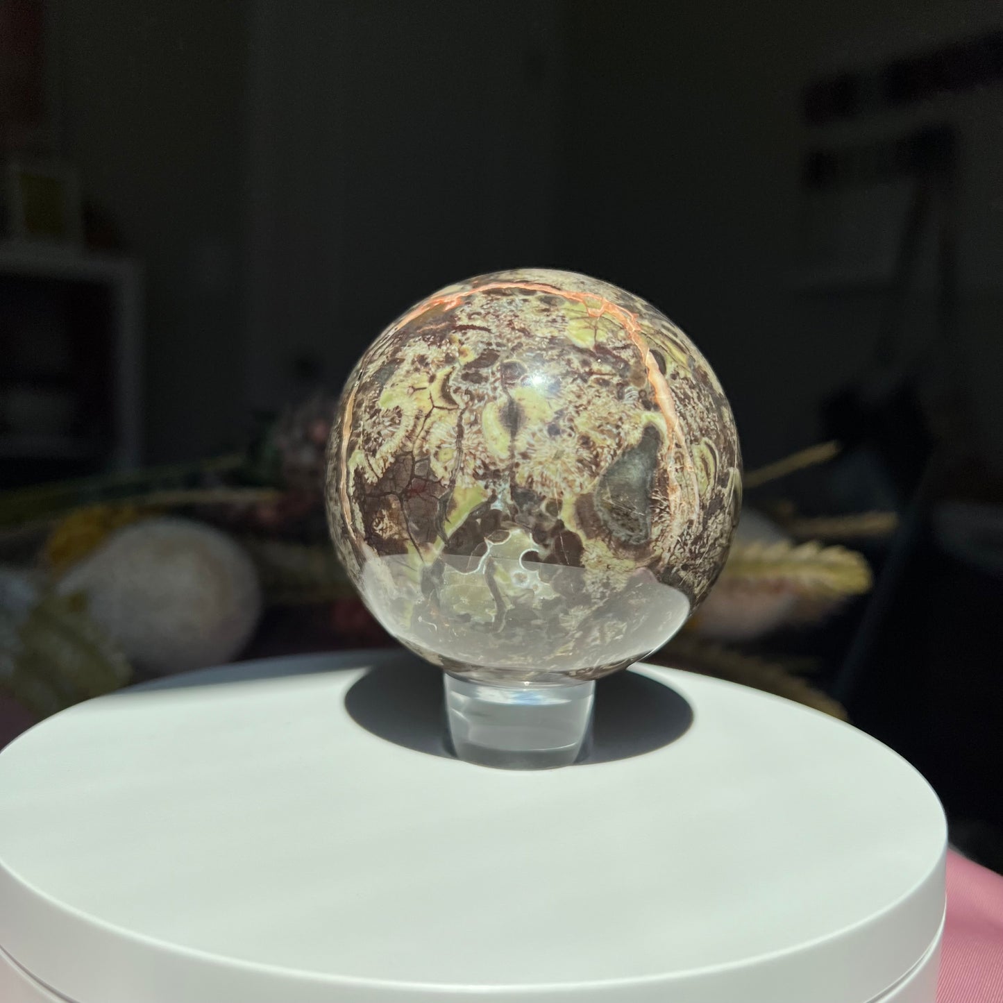 Money Agate Sphere Diameter approximately 2.68" (68 mm)