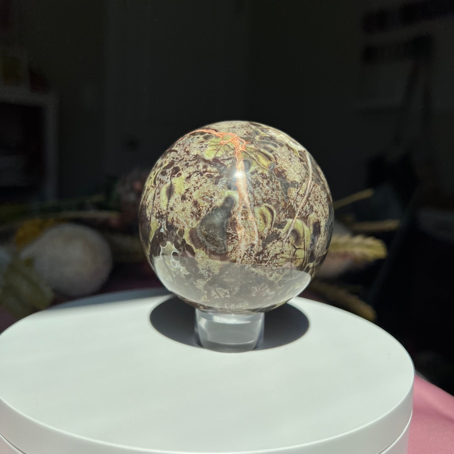 Money Agate Sphere Diameter approximately 2.68" (68 mm)