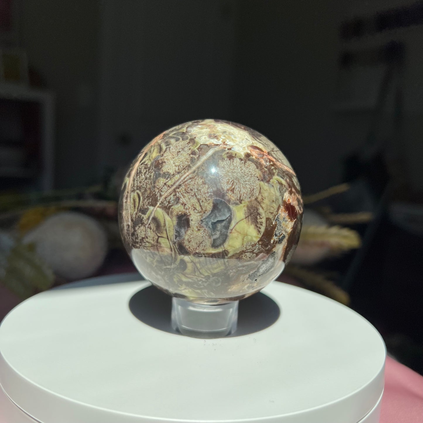 Money Agate Sphere Diameter approximately 2.68" (68 mm)