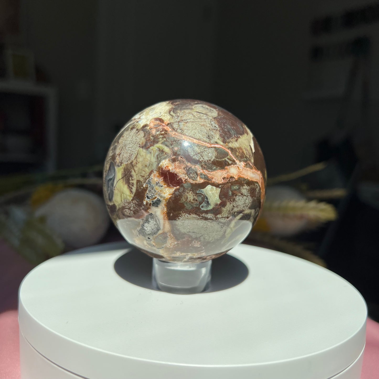 Money Agate Sphere Diameter approximately 2.68" (68 mm)