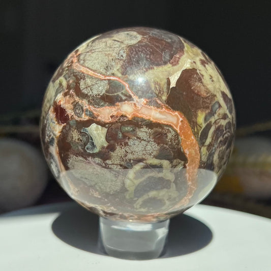 Money Agate Sphere Diameter approximately 2.68" (68 mm)