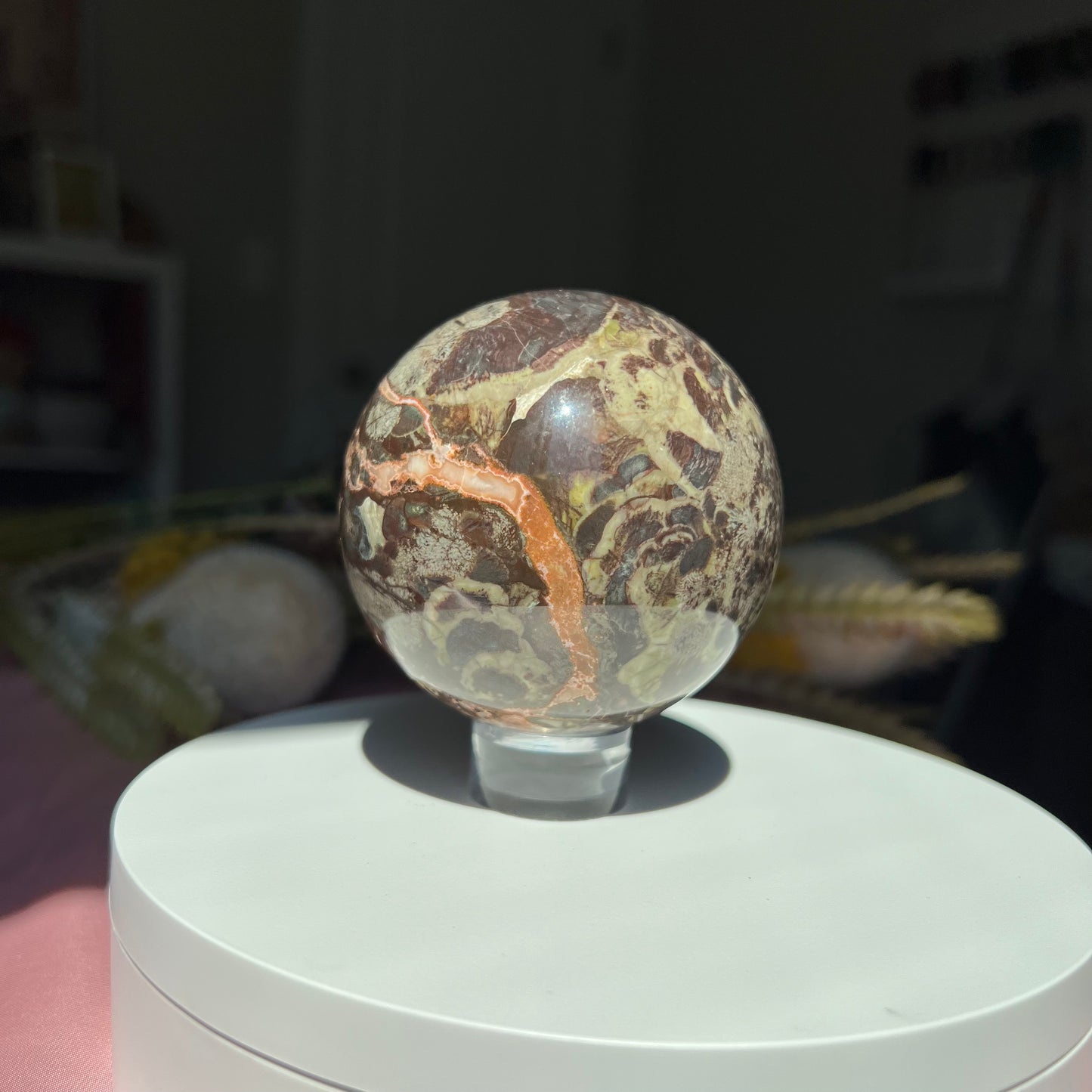 Money Agate Sphere Diameter approximately 2.68" (68 mm)