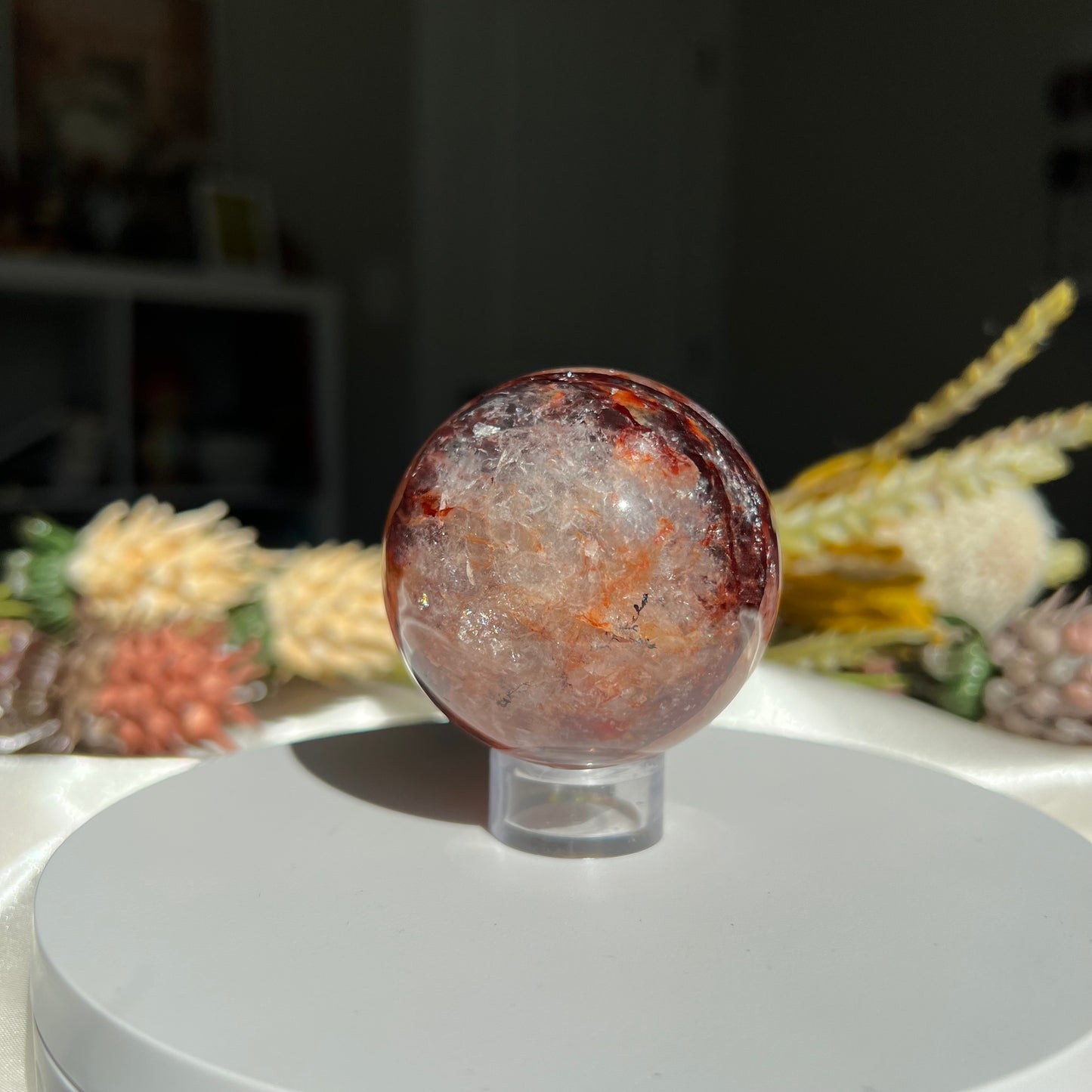 Red Fire Quartz Sphere Diameter approximately: 2.22" (56 mm)