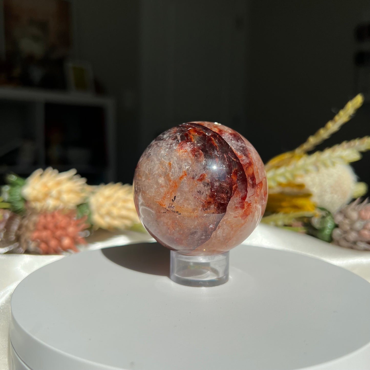 Red Fire Quartz Sphere Diameter approximately: 2.22" (56 mm)