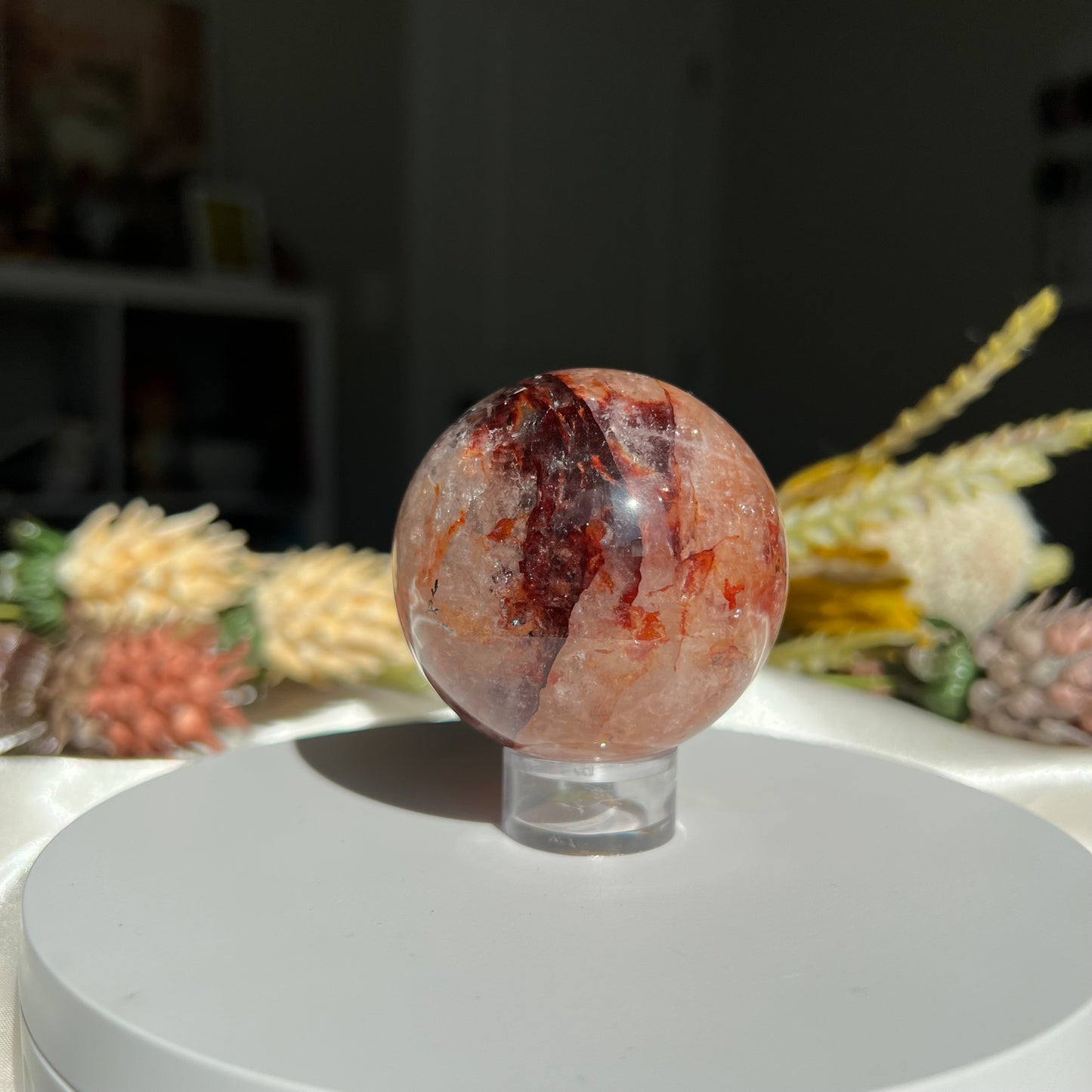 Red Fire Quartz Sphere Diameter approximately: 2.22" (56 mm)