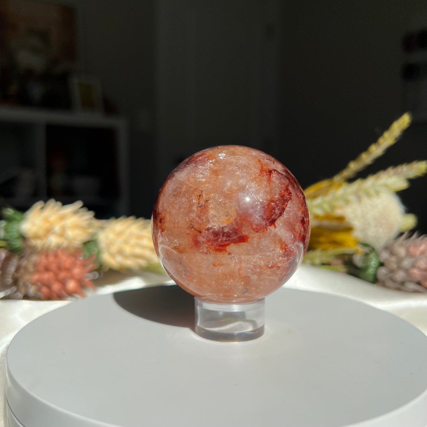 Red Fire Quartz Sphere Diameter approximately: 2.22" (56 mm)