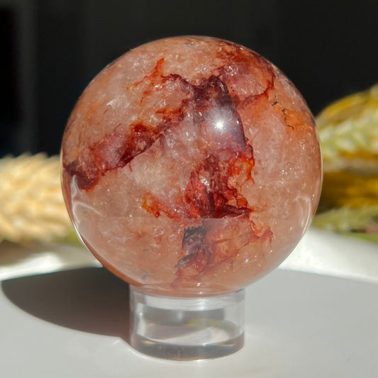 Red Fire Quartz Sphere Diameter approximately: 2.22" (56 mm)