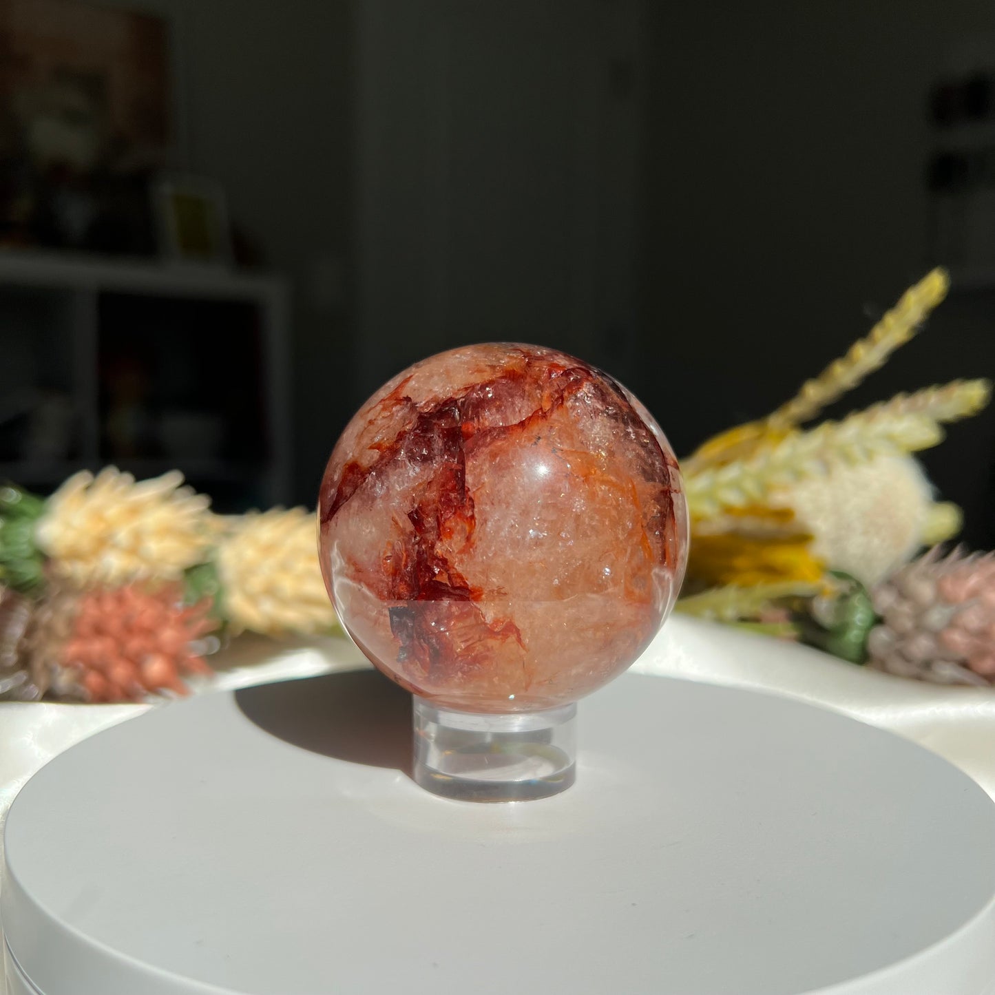 Red Fire Quartz Sphere Diameter approximately: 2.22" (56 mm)