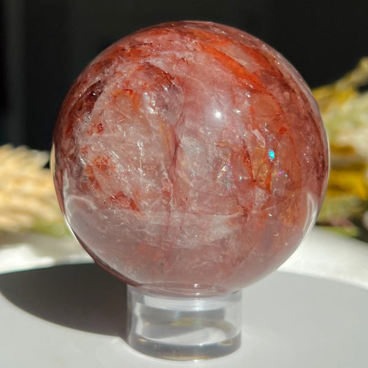 Red Fire Quartz Sphere Diameter approximately: 2.35" (59 mm)