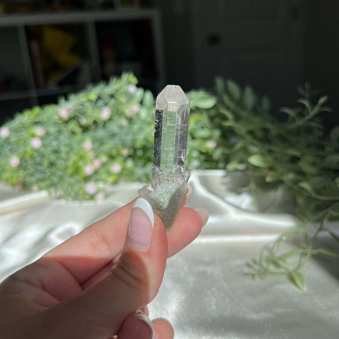 Himalayan Quartz with Chlorite from Nepal, Semi Polished