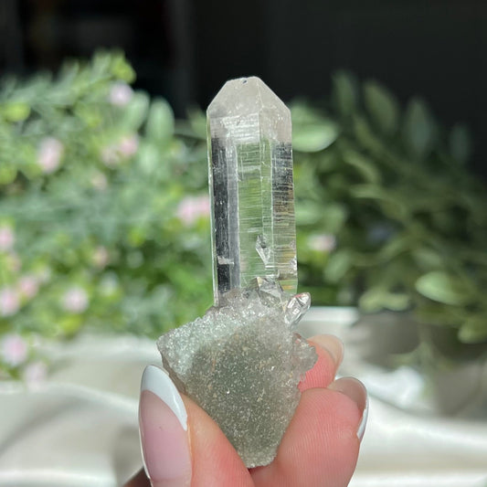 Himalayan Quartz with Chlorite from Nepal, Semi Polished