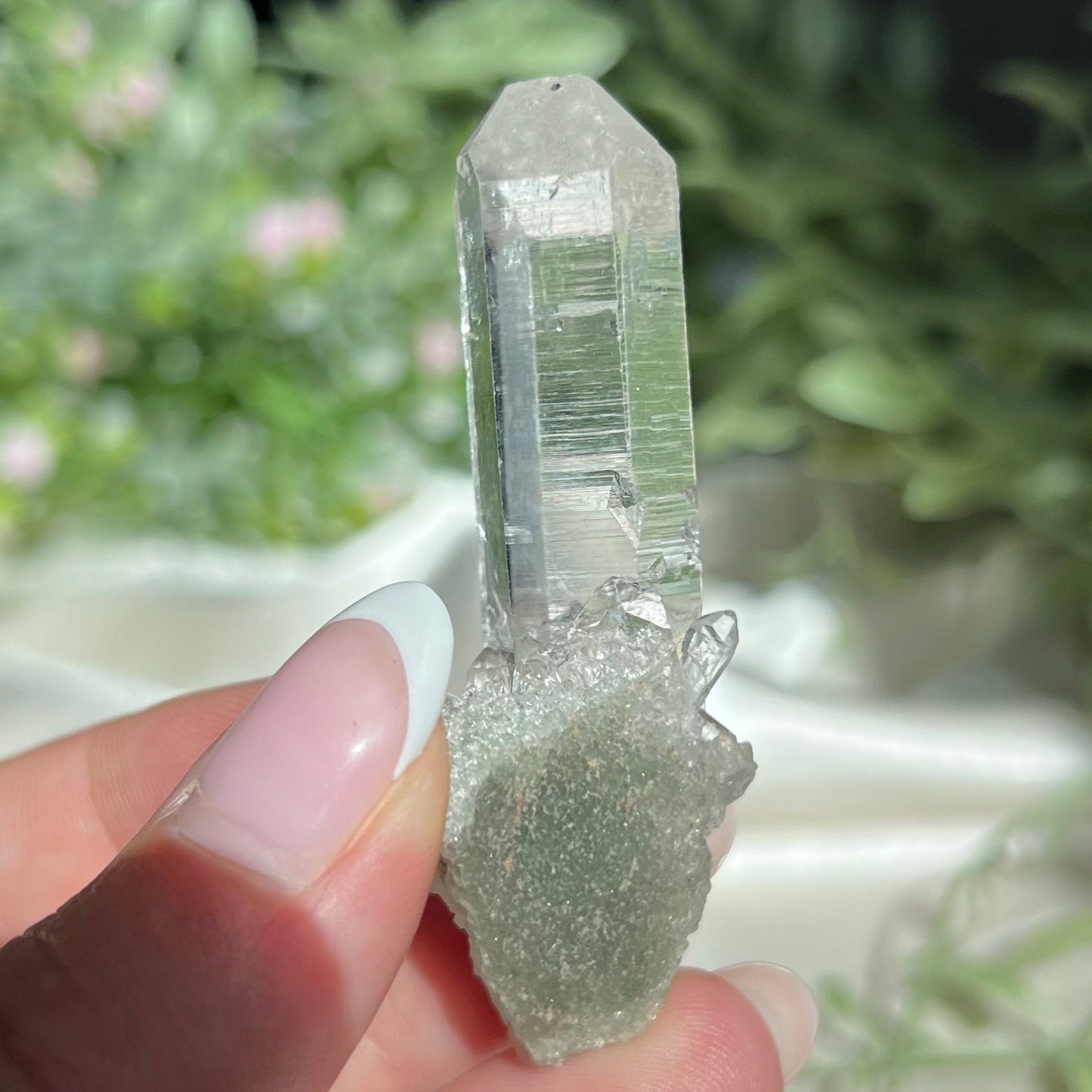 Himalayan Quartz with Chlorite from Nepal, Semi Polished