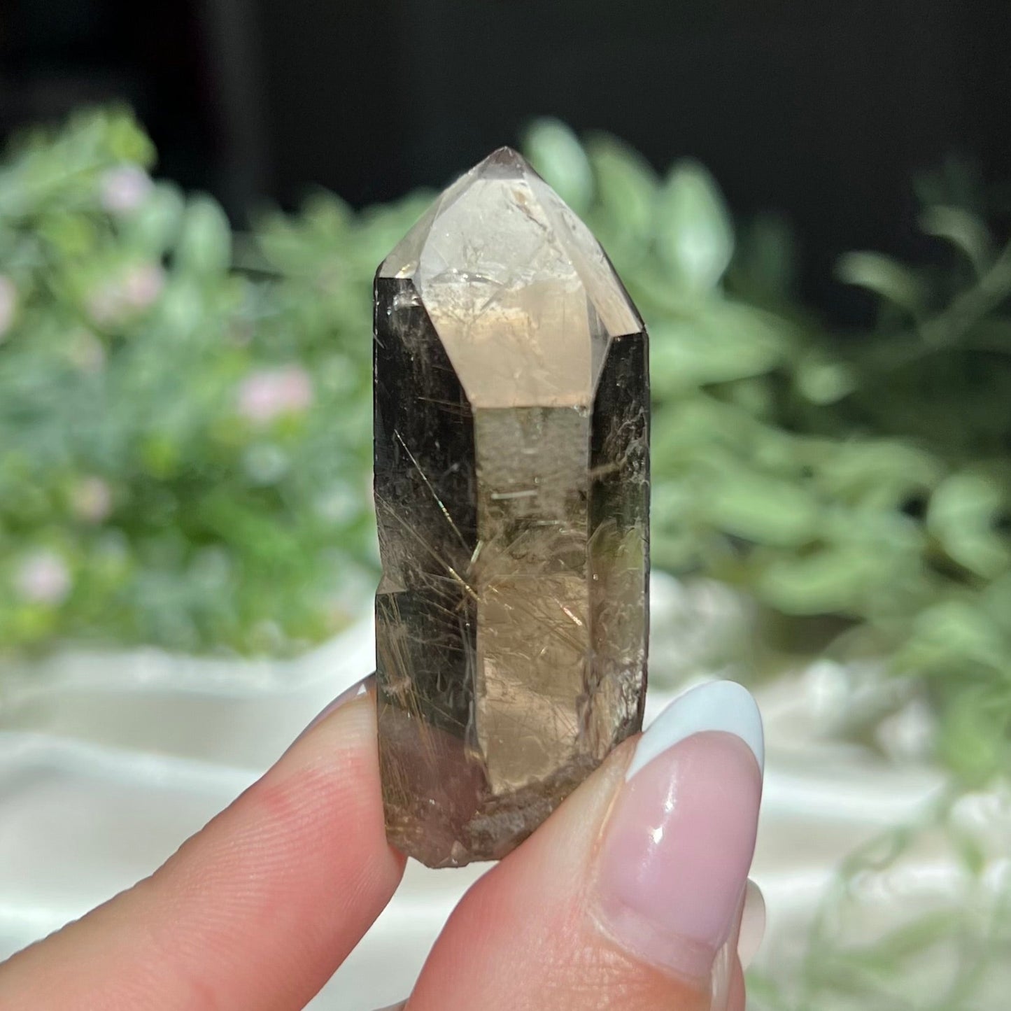 Himalayan Golden Rutile Smoky Quartz from Nepal, Semi Polished