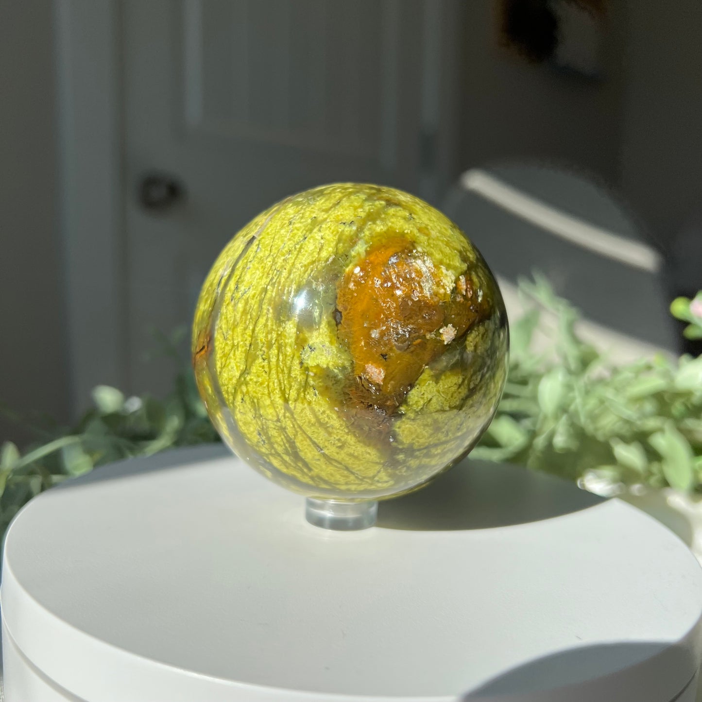 Green Opal Sphere from Madagascar Diameter approximately: 2.67" (68mm)