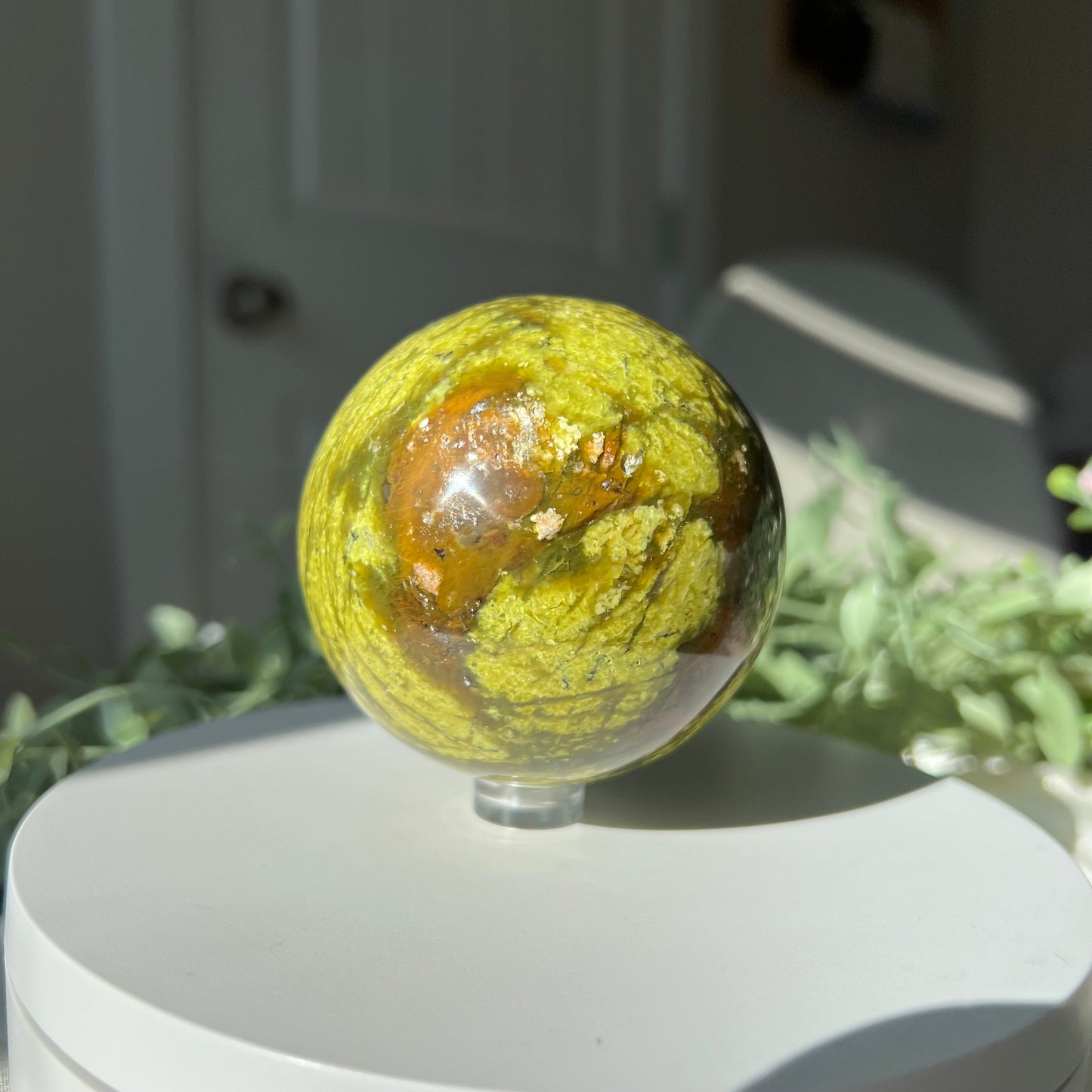 Green Opal Sphere from Madagascar Diameter approximately: 2.67" (68mm)