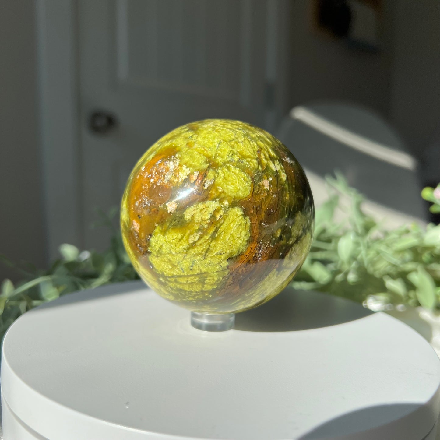 Green Opal Sphere from Madagascar Diameter approximately: 2.67" (68mm)