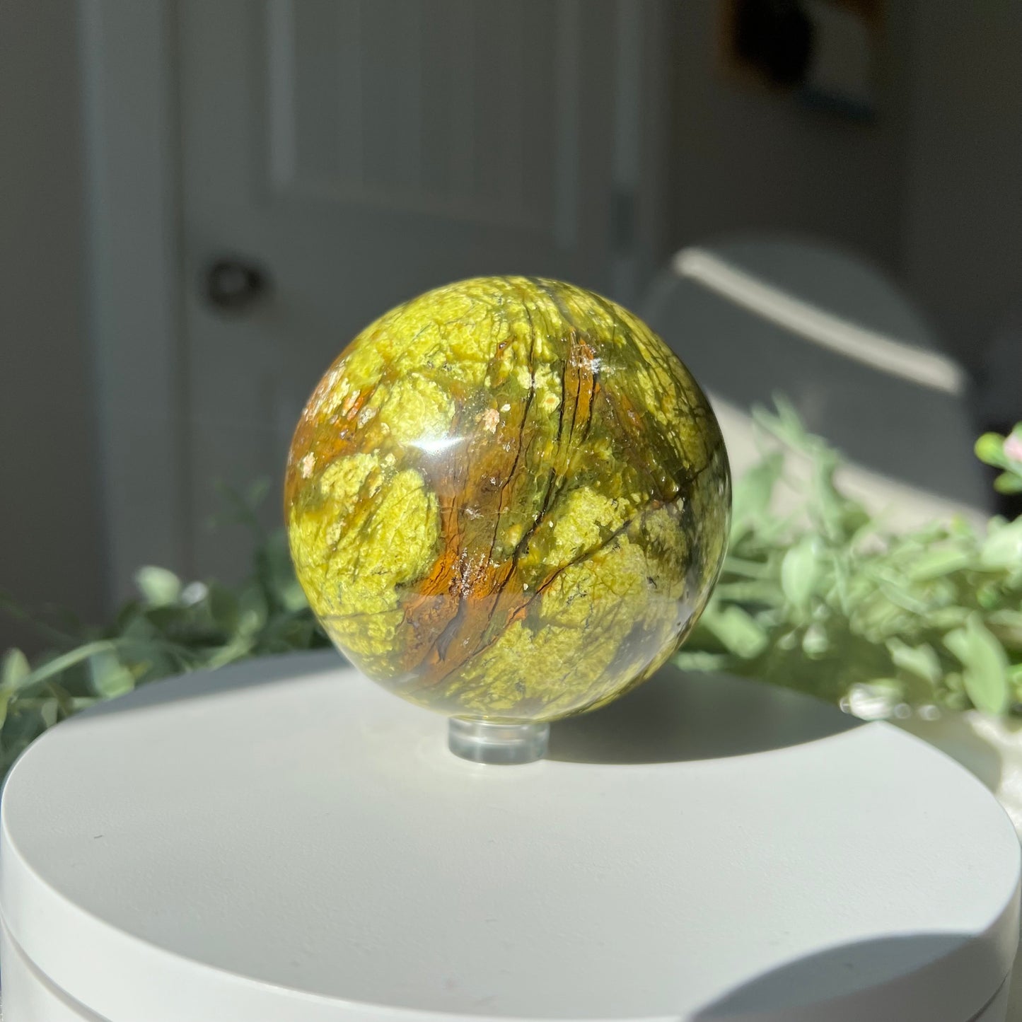 Green Opal Sphere from Madagascar Diameter approximately: 2.67" (68mm)