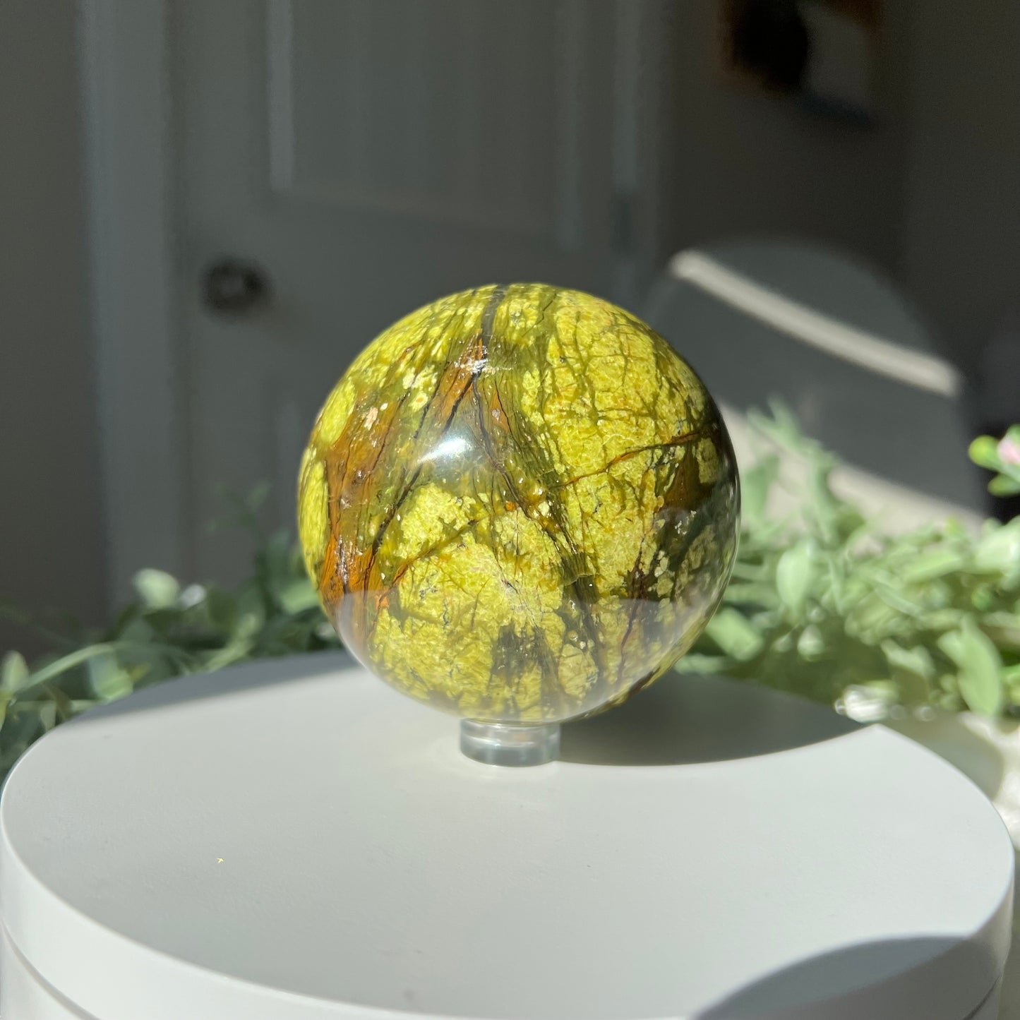 Green Opal Sphere from Madagascar Diameter approximately: 2.67" (68mm)