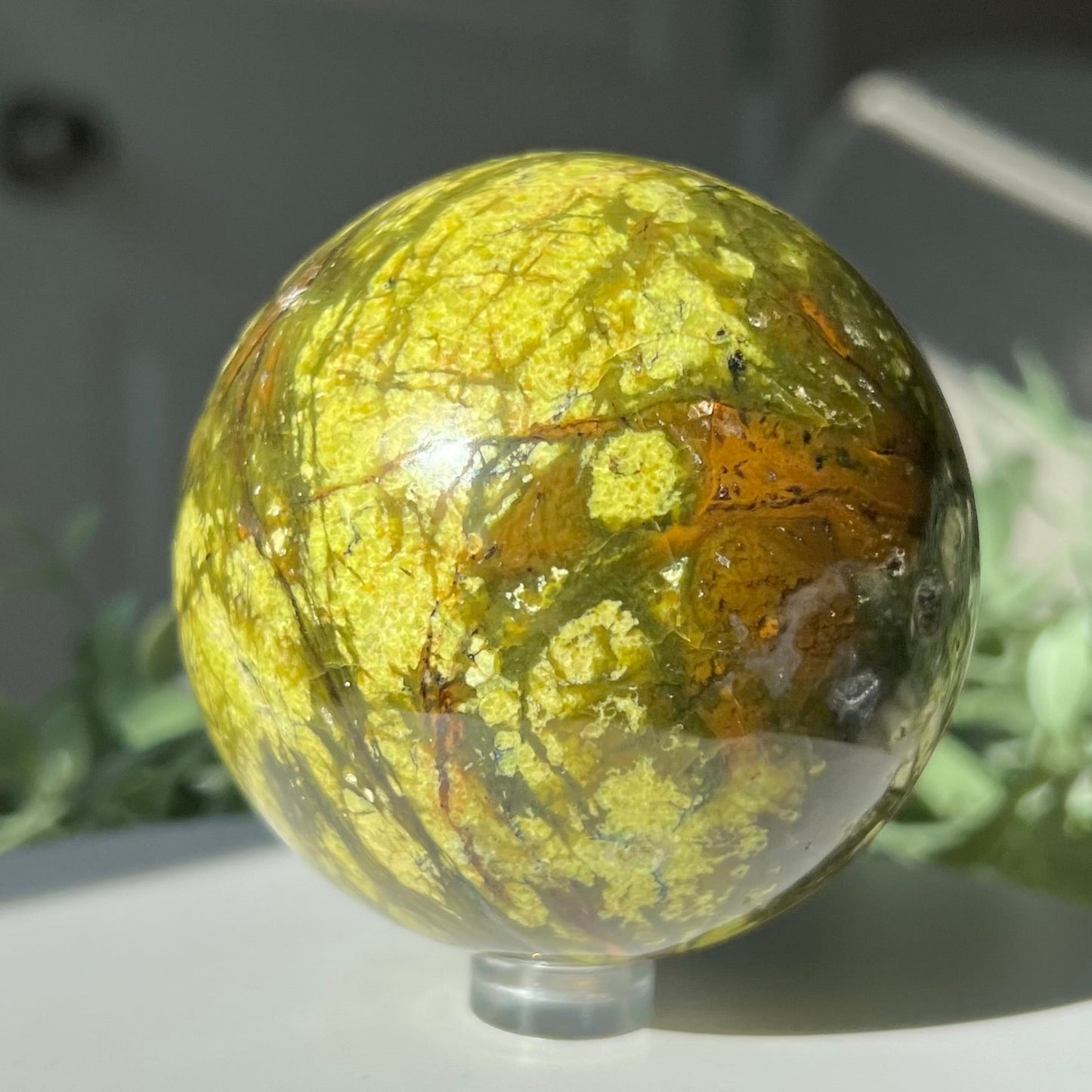 Green Opal Sphere from Madagascar Diameter approximately: 2.67" (68mm)