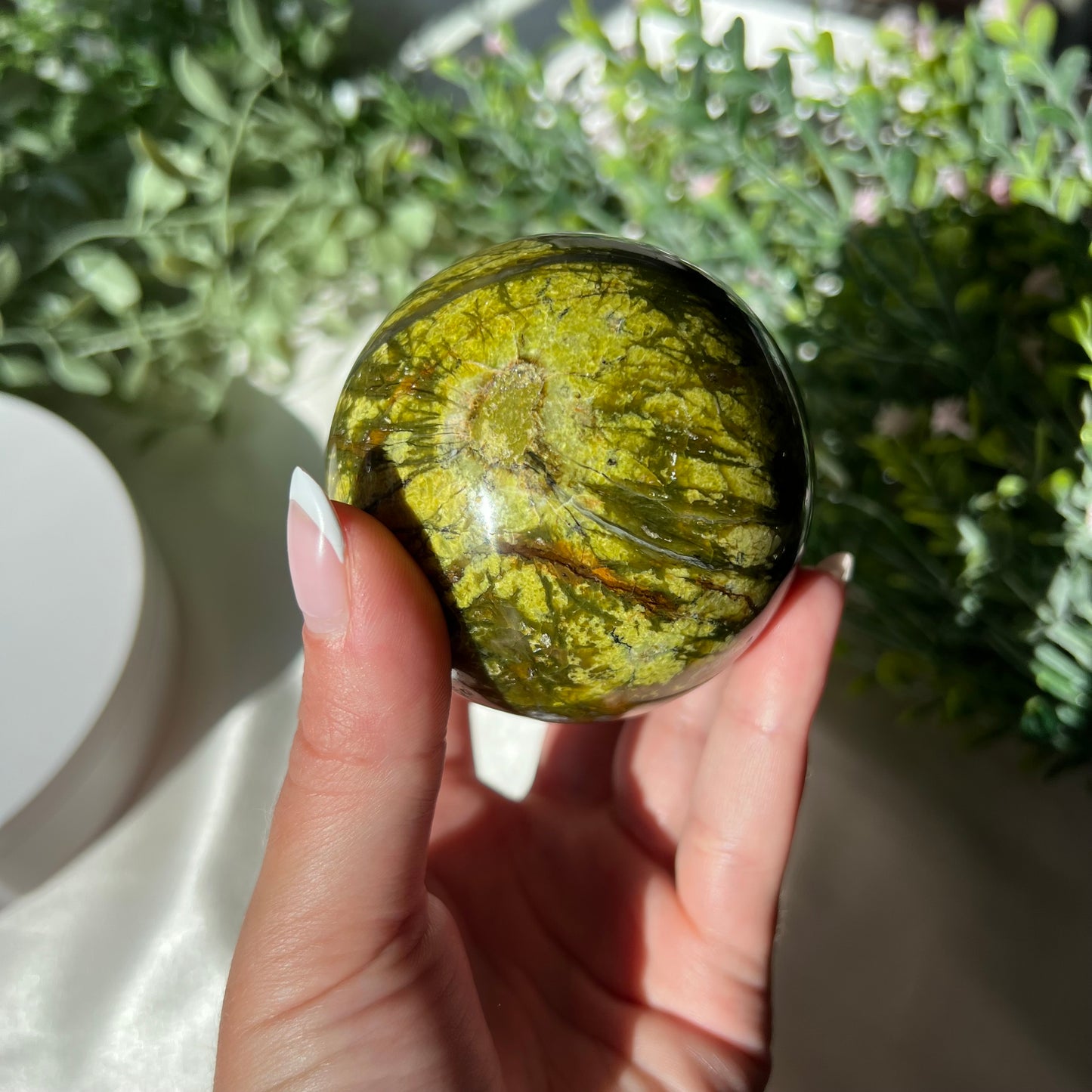 Green Opal Sphere from Madagascar Diameter approximately: 2.67" (68mm)