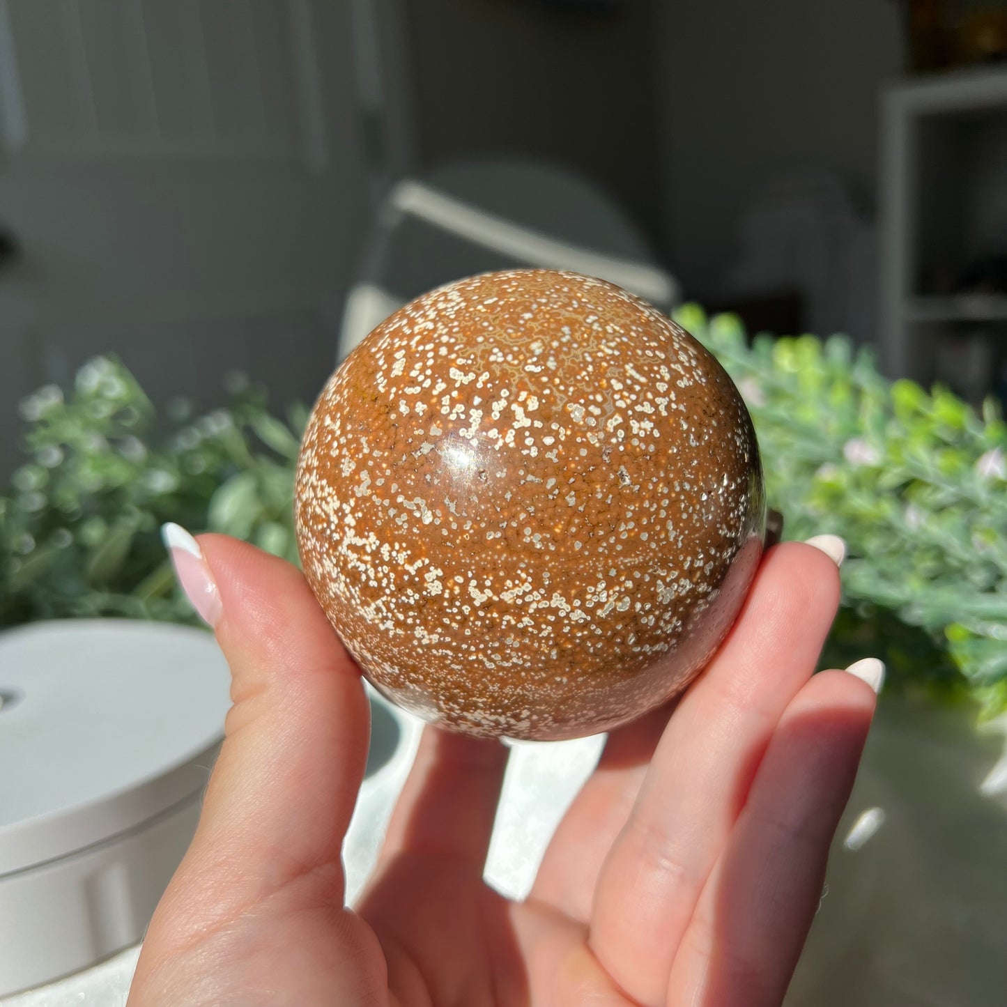 Ocean Jasper Sphere from Madagascar Diameter approximately: 2.85" (72mm)