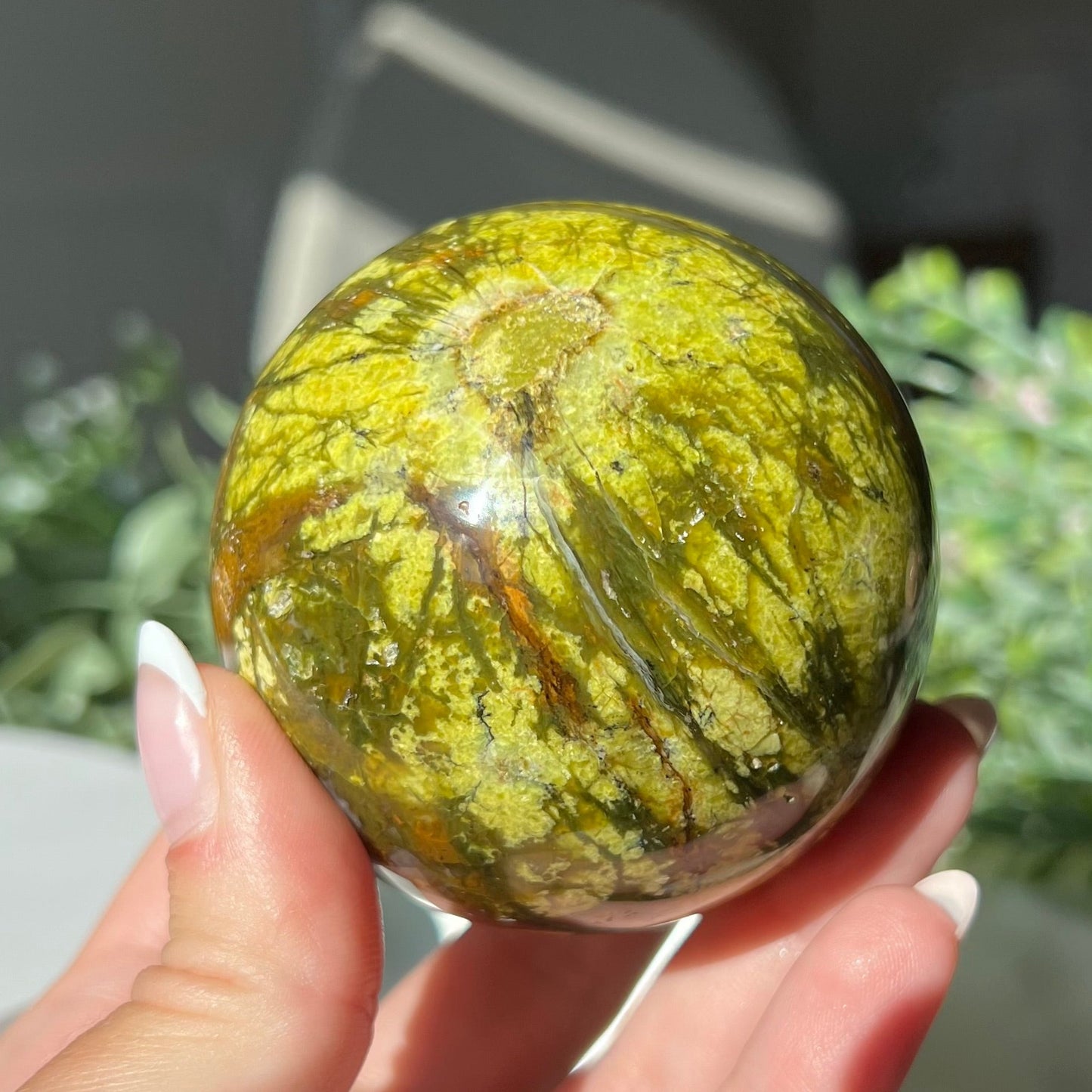 Green Opal Sphere from Madagascar Diameter approximately: 2.67" (68mm)