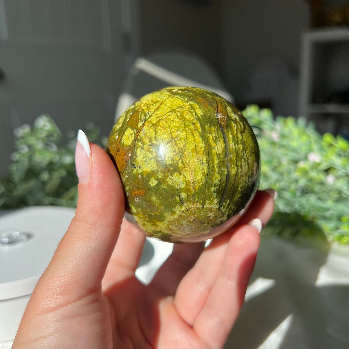 Green Opal Sphere from Madagascar Diameter approximately: 2.67" (68mm)