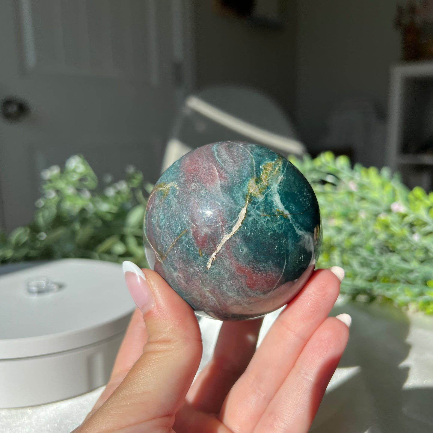 Ocean Jasper Sphere from Madagascar Diameter approximately: 2.85" (72mm)