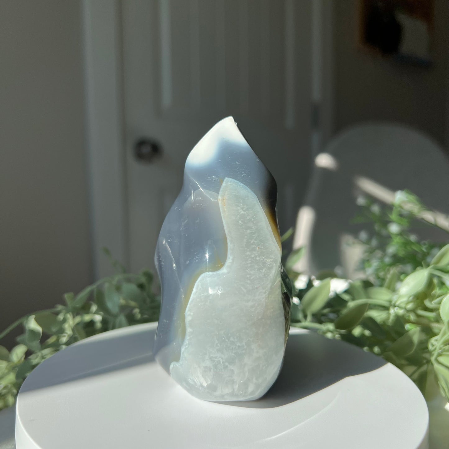 Orca Agate Flame Carving from Madagascar